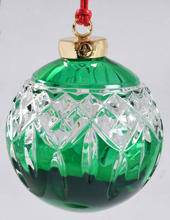 Waterford Crystal Waterford Christmas Ornament Lismore Bauble- Green - Boxed