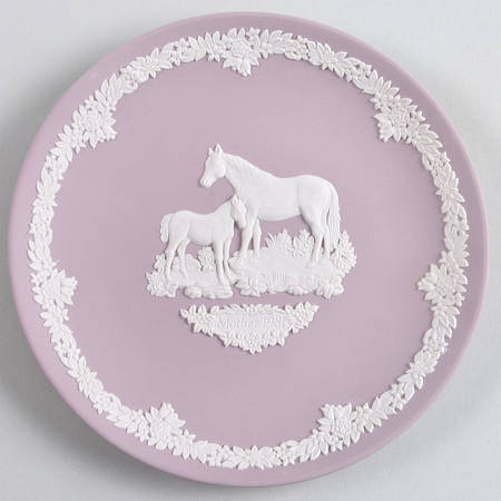 Wedgwood Mother's Day Plate Mare And Foal-White On Lilac - Boxed