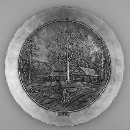 Annual Christmas Pewter Plate by Wendell August