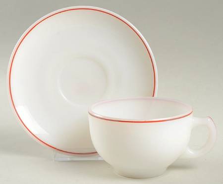 Platonite White-Red Trim by Hazel-Atlas