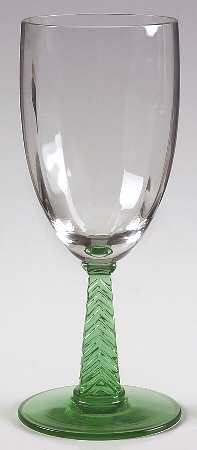 1950 Green (Clear Bowl, Green Stem) by Central Glass Works