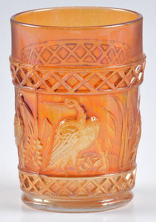 Stork and Rushes Lattice Marigold by Dugan