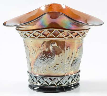 Stork and Rushes with Lattice Band Amethyst by Dugan