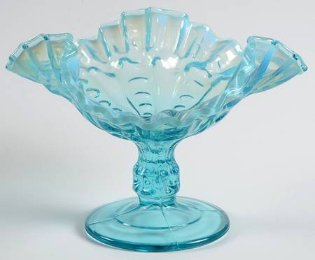 Pressed Coinspot Blue (Opalescent) by Dugan