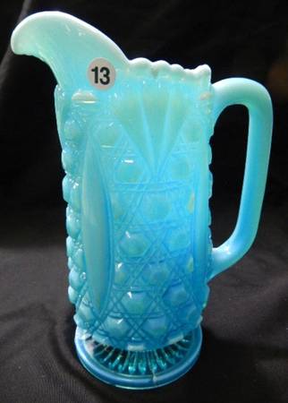 Cane Rings Blue Opalescent by Davidson Glass