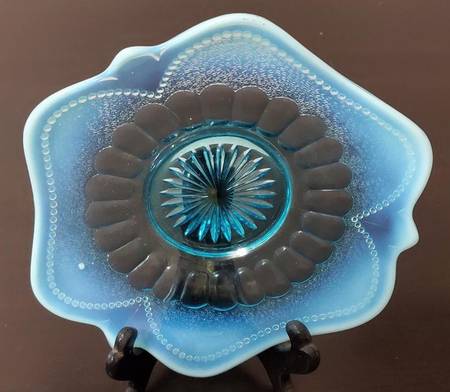Blocked Thuimbprint & Beads Blue Opalescent by Dugan
