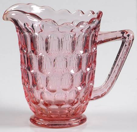Fenton Thumbprint Colonial Pink Creamer