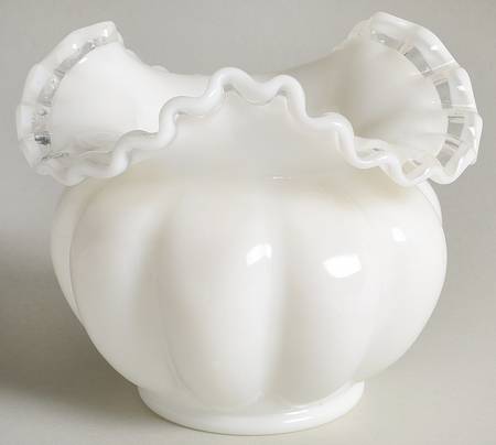 Fenton Crystal Crest 5" Triangular Vase