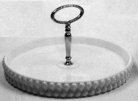 Fenton Teardrop Milkglass Center Handle Tray