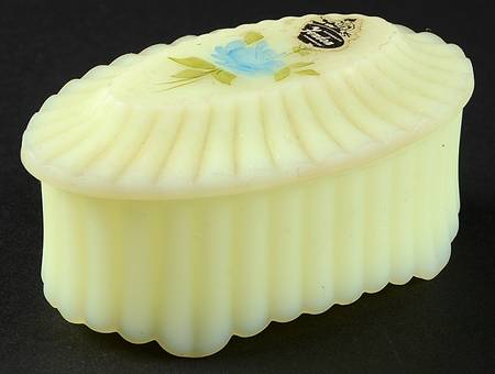 Blue Roses on Custard by Fenton