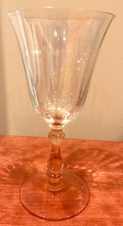 27-Pink Stem Clear Foot by Glastonbury - Lotus