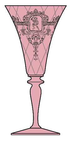 Trojan Flamingo Pink (Stem 3366, Etch 445) by Heisey
