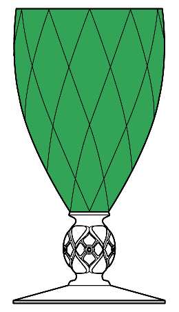 Diamond Rose Green (Green Bowl) by Heisey