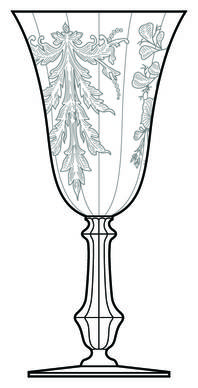 Bel Aire Etch Clear (Multi Sided Stem) by Imperial Glass-Ohio