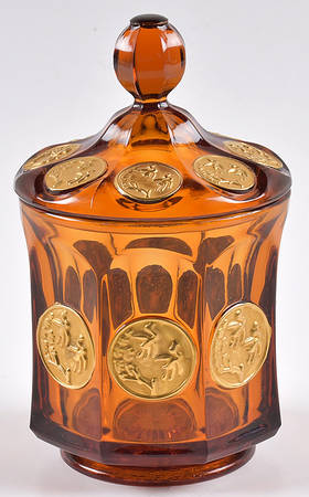 Antique Buttons Amber by Imperial Glass-Ohio