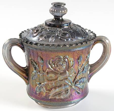 Open Rose Smoke Carnival (Newer) by Imperial Glass-Ohio