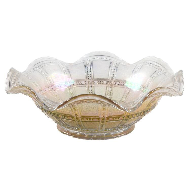 Beaded Block White Carnival by Imperial Glass-Ohio