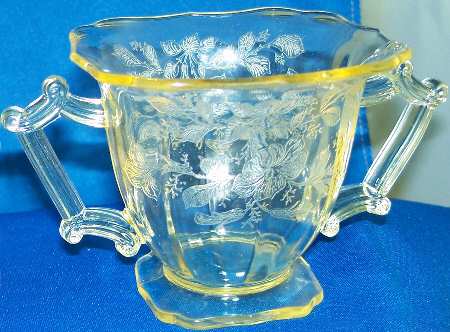 Bel Aire Etch Topaz by Imperial Glass-Ohio