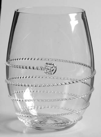 Juliska Amalia Modern Classic Clear Bohemian Stemless White Wine Glass