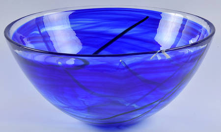 Kosta-Boda Contrast Blue 13" Round Bowl