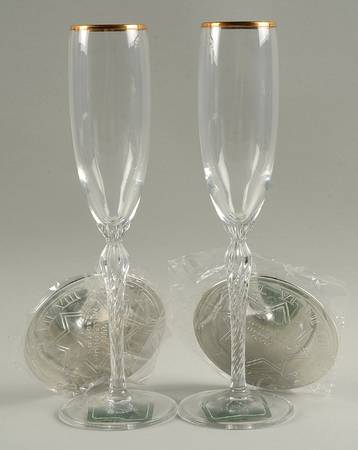 Lenox Monroe (Gold Trim) (Set of 2 Boxed) Millennium Fluted Champagne