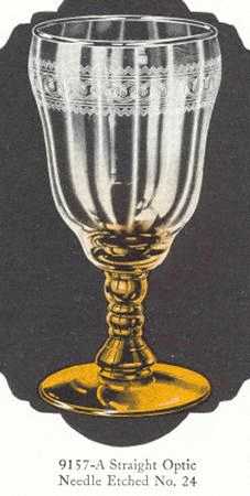 Needle Etch 24 (Amber, Line 9100) by Libbey Glass Company