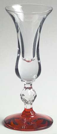 Jamestown Clear Bowl-Ruby Foot by Morgantown