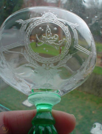 Tinker Bell (Clear Bowl, Green Stem) by Morgantown