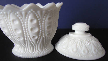 Beaded Elipse Milkglass by McKee