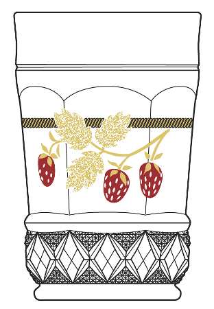 Strawberry and Cable Ruby (Gold Accent) by Northwood