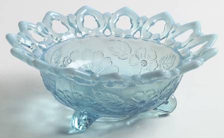 Shell and Wild Rose Blue Opalescent by Northwood