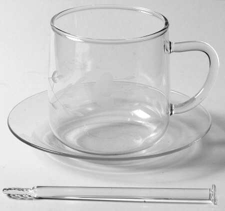 Princess House Heritage Mug and Saucer Set-Tea W/Stirrer