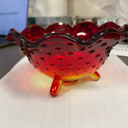 Hobnail Amberina (Flame) by Smith Glass 