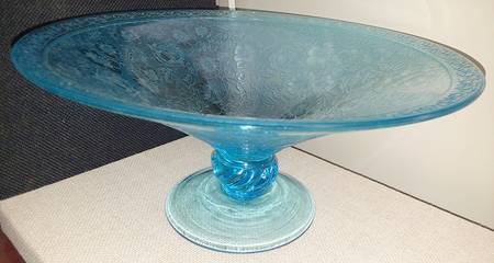 Flower Garden with Butterflies Blue by US Glass