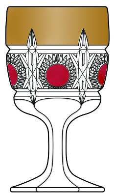 Bull's Eye and Daisy Ruby Flash (Gold Trim) by US Glass