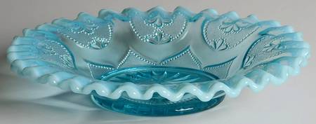 Jeweled Heart Blue Opalescent by Dugan
