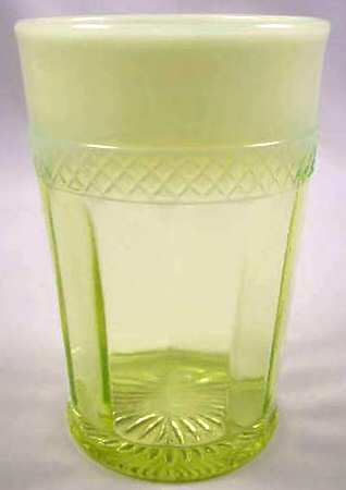 Paneled Lattice Band Yellow Opalescent by Unknown Manufacturer