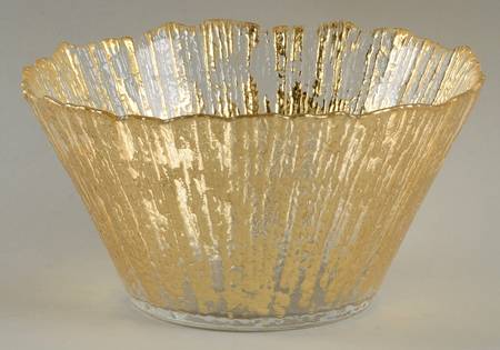 Vietri Rufolo Glass Gold Collection Small Deep Bowl - Gold