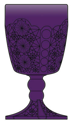 Daisy and Button Amethyst by L G Wright Glass