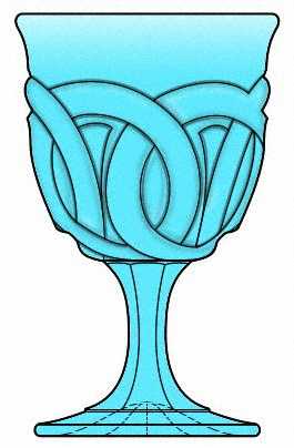 Double Ring Blue by L G Wright Glass