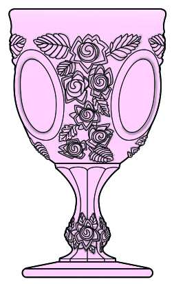 Mirrors and Roses Pink by L G Wright Glass