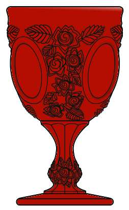 Mirrors and Roses Ruby by L G Wright Glass