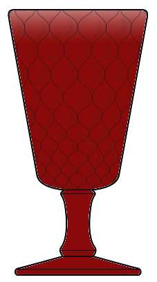 Diamond Quilted Ruby by L G Wright Glass