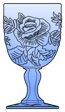 Wild Rose Blue by L G Wright Glass
