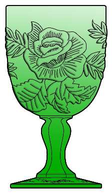 Wild Rose Green by L G Wright Glass