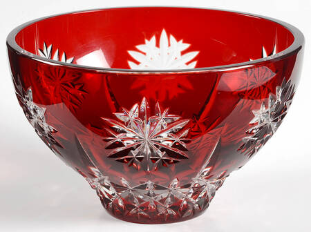 Waterford Crystal Snow Crystals Red 6" Round Bowl