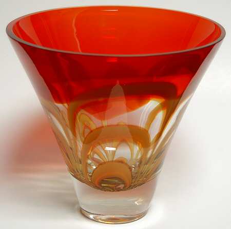 Waterford Crystal Evolution (Red Amber) 8" Round Flared Bowl