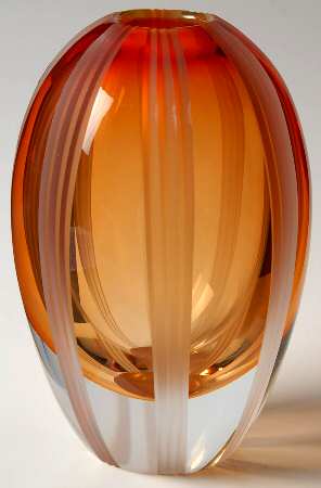 Waterford Crystal Evolution (Red Amber) 8" Flower Vase