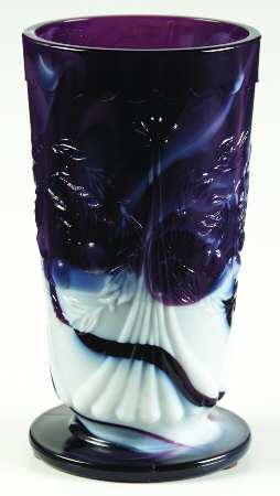 Cherry Purple Slag by L G Wright Glass