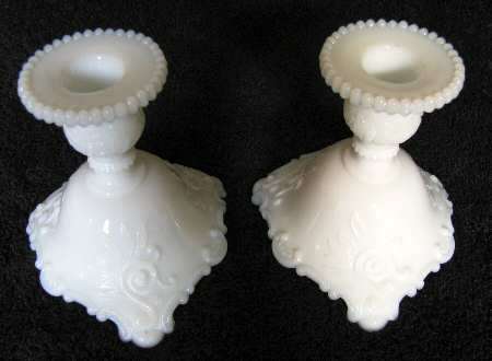 Scroll and Lace Milk Glass by Westmoreland